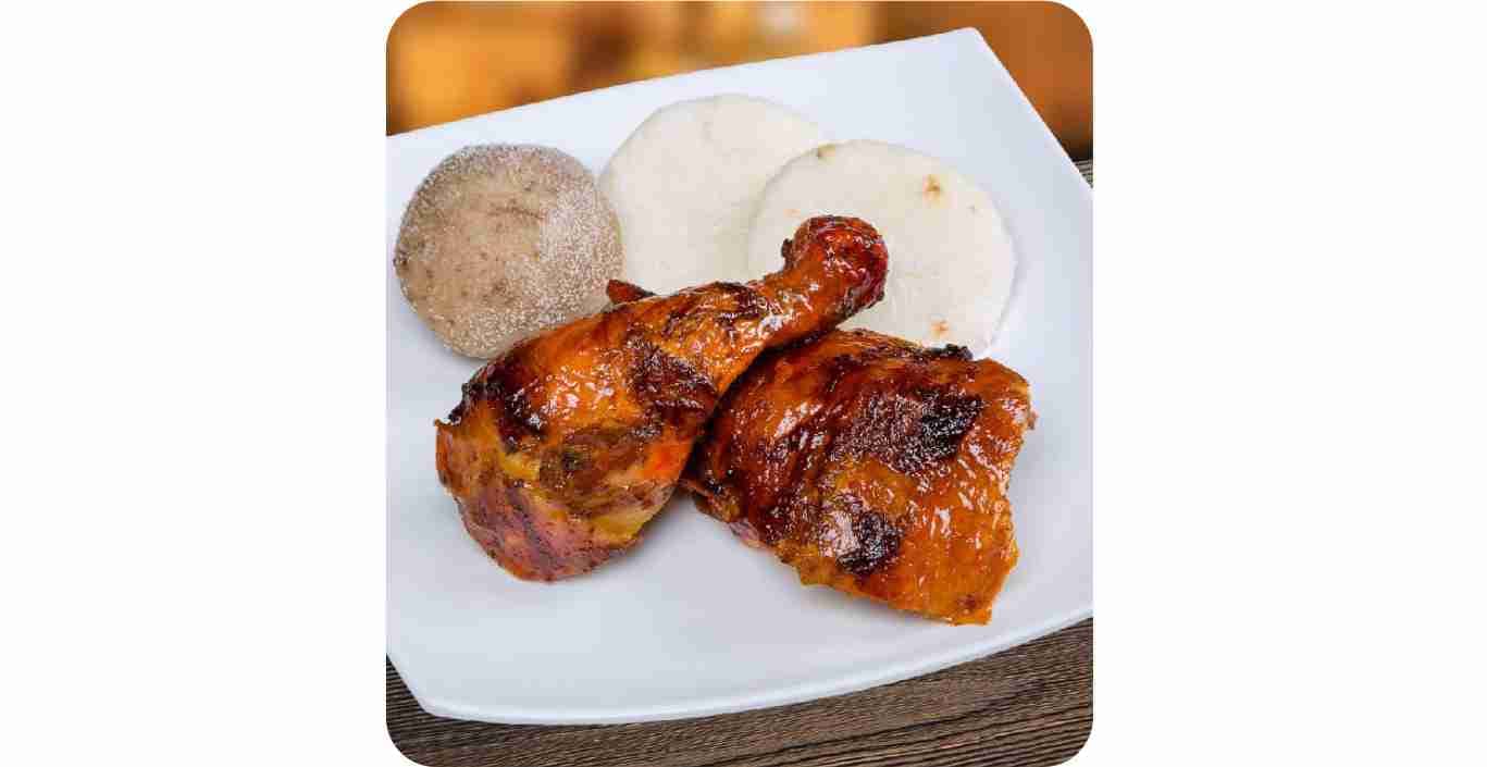 Imagen del producto1/4 DE POLLO ASADO CON CONTRAMUSLO